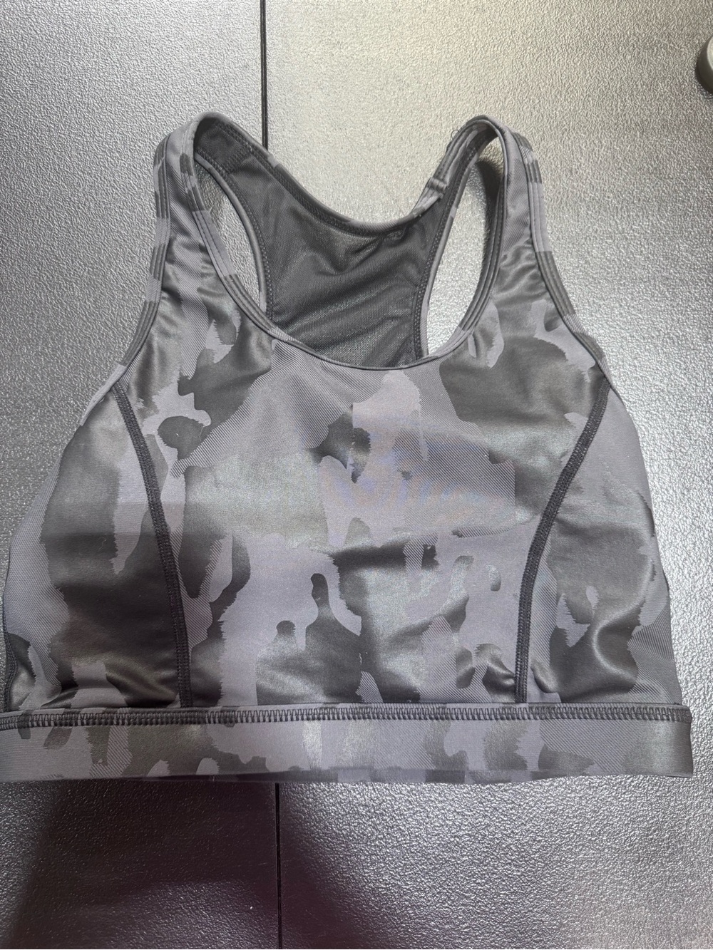 Mono B Gray Camo Racerback Sports Bra